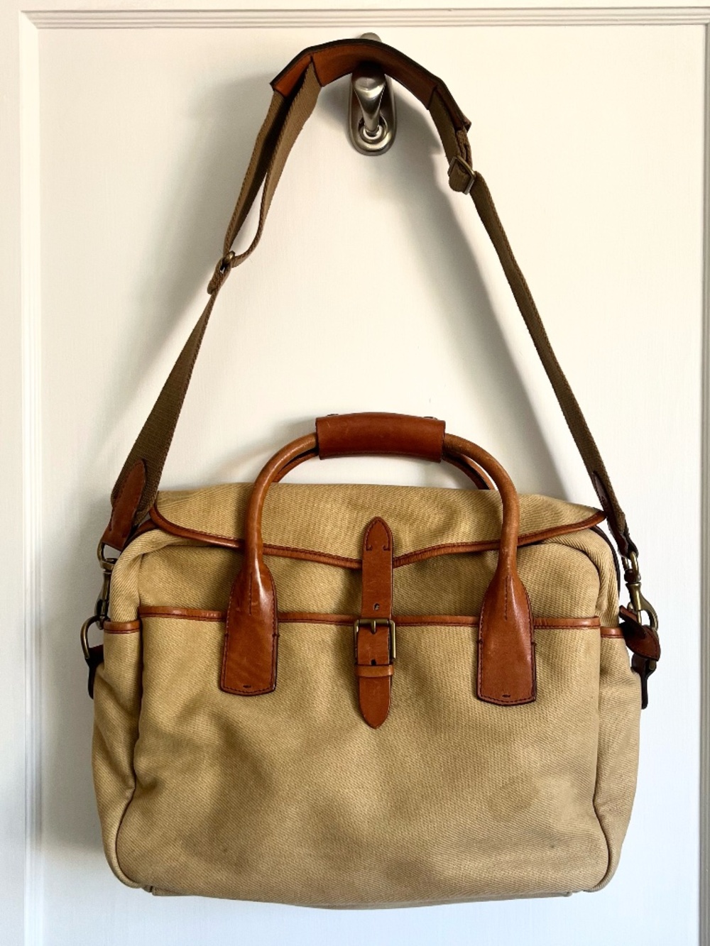 Vintage Polo Ralph Lauren Canvas Leather Weekender Travel Bag